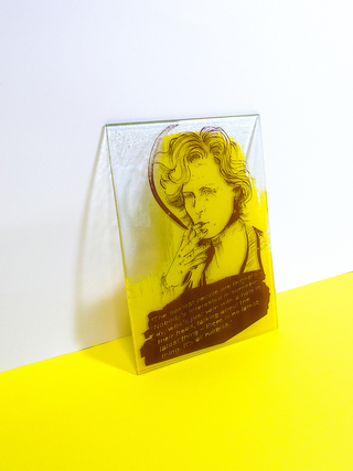 Vivienne Westwood
silk screen print on glass